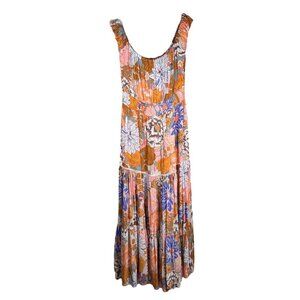 Anthropologie Abel The Label Size Medium Maxi Dress Tiered Floral Lace Cottage